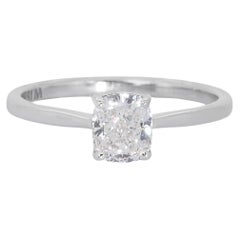 Dazzling 18k Yellow Gold Solitaire Ring W/ 0.9 Carat Natural Diamonds AIG Cert