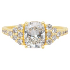 Éblouissante bague en or jaune 18 carats de 1,96 ct de diamants naturels - certifiée IGI