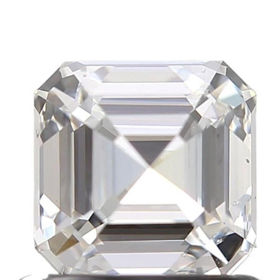 Women's or Men's Dazzling 1pc Natural Diamond with 0.77 Carat Asscher Cut F SI1 GIA Certificate For Sale