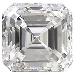Éblouissant diamant naturel de 1 pce avec 0,77 carat Asscher Cut F SI1 Certificat GIA
