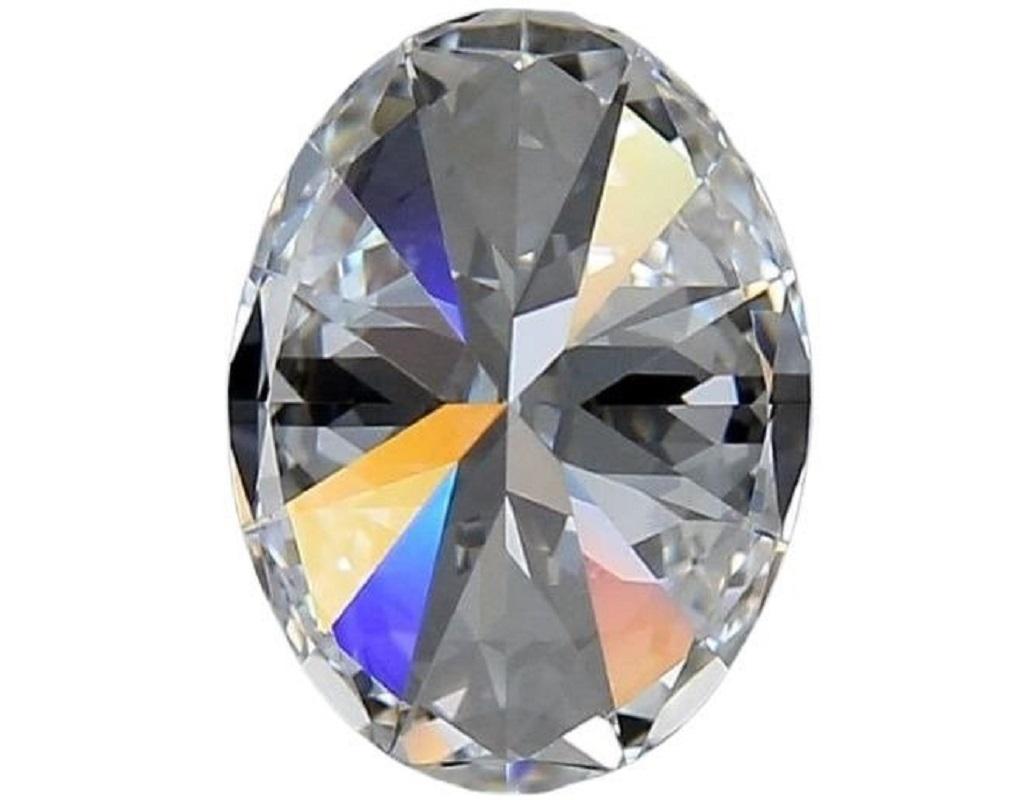 Brilliante 1 pièce Diamant naturel avec 1,9 ct Oval Brillant E VVS1 Certificat GIA en vente 1