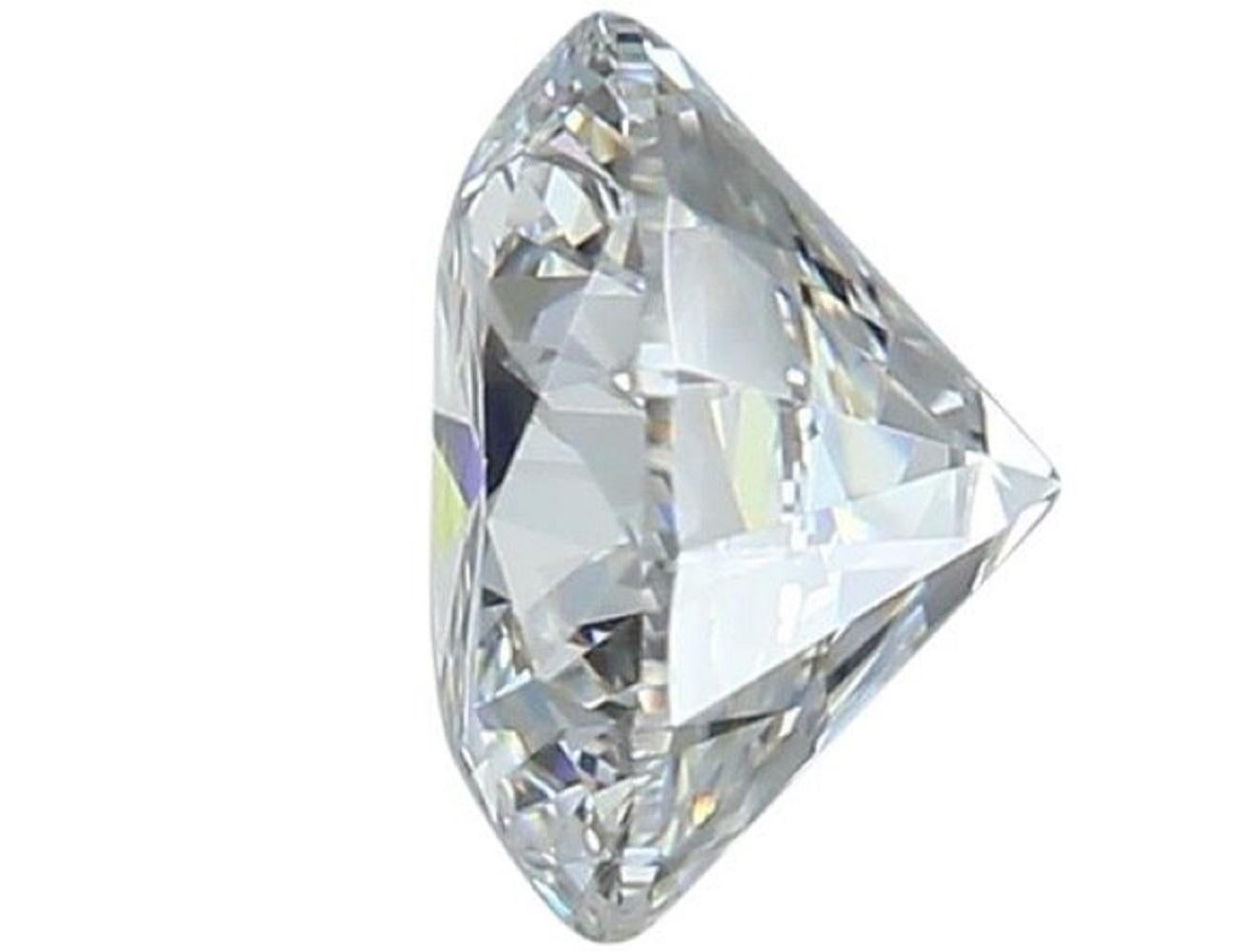 Women's or Men's Dazzling 1pc Natural Diamond with 1.04 ct Round E IF IGI Certificate For Sale