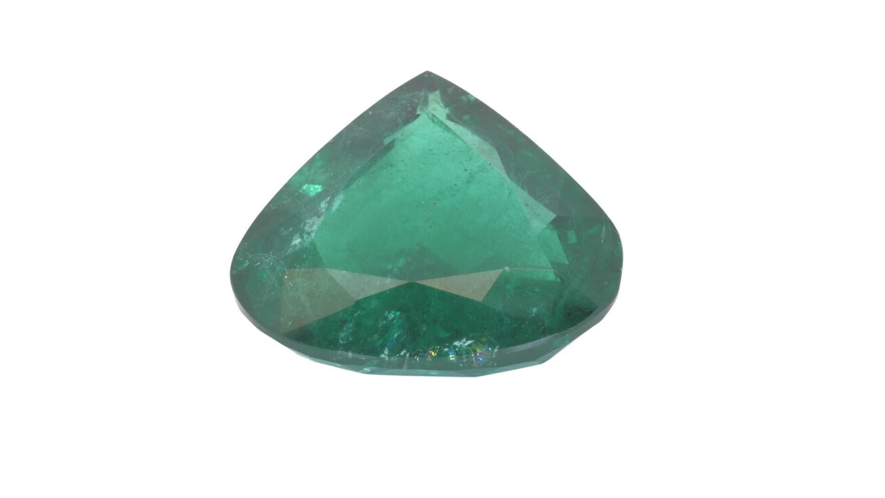 Dazzling 1Pc Natural Emerald w/ 20.87ct Pear Cut GRS Certificate In New Condition For Sale In רמת גן, IL