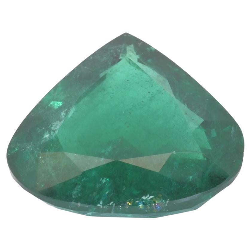 Dazzling 1Pc Natural Emerald w/ 20.87ct Pear Cut GRS Certificate For Sale