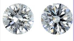 Dazzling 2 Pcs Flawless Natural Diamonds with 2.00 Ct Round D IF IGI Certificate