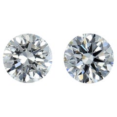Dazzling 2 Pcs Flawless Natural Diamonds with 2.00 Ct Round D IF IGI Certificate