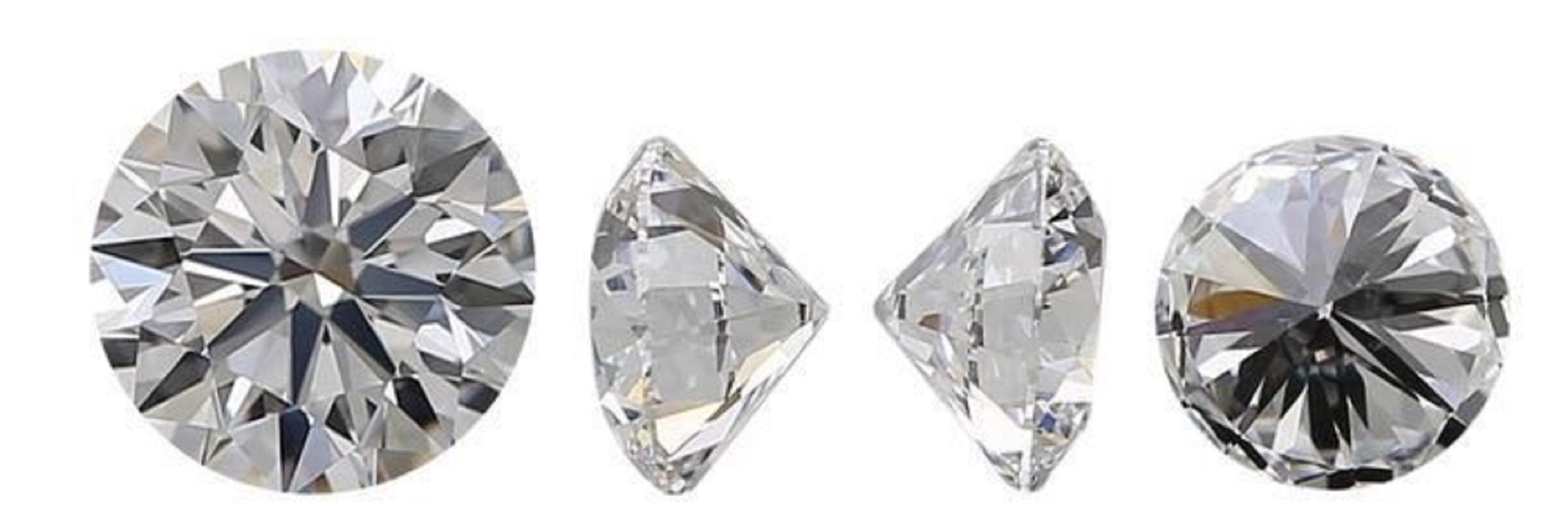 Éblouissante paire de diamants naturels de 1,80 carat de taille ronde H VVS1, certifiés GIA Unisexe en vente