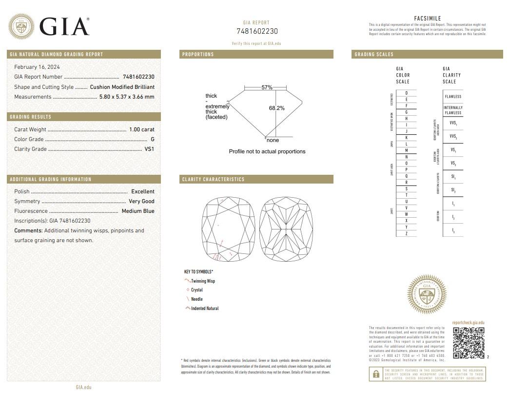 Abbagliante coppia di diamanti a forma di cuscino da 2,00ct - Certificato GIA in vendita 1