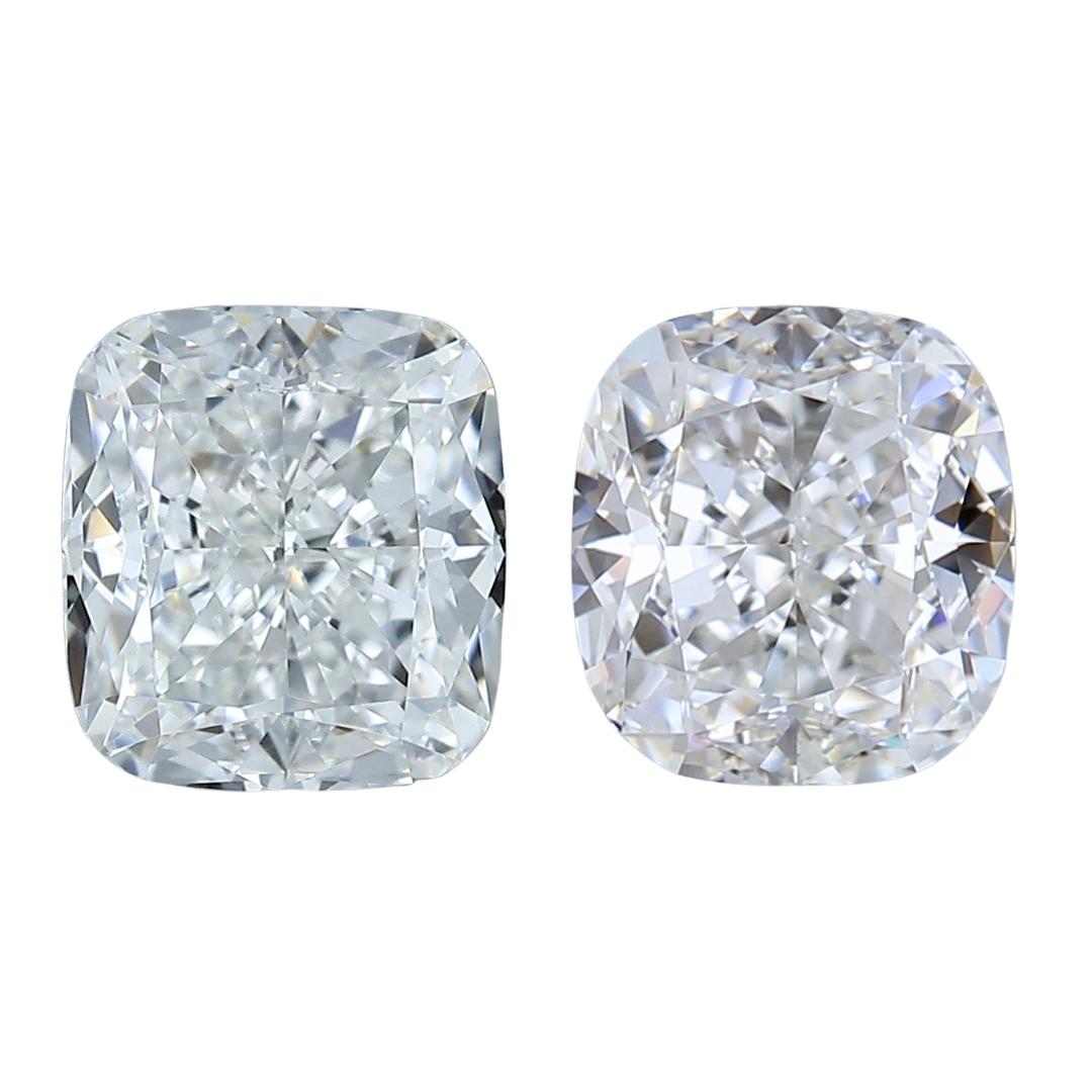 Abbagliante coppia di diamanti a forma di cuscino da 2,00ct - Certificato GIA in vendita 3