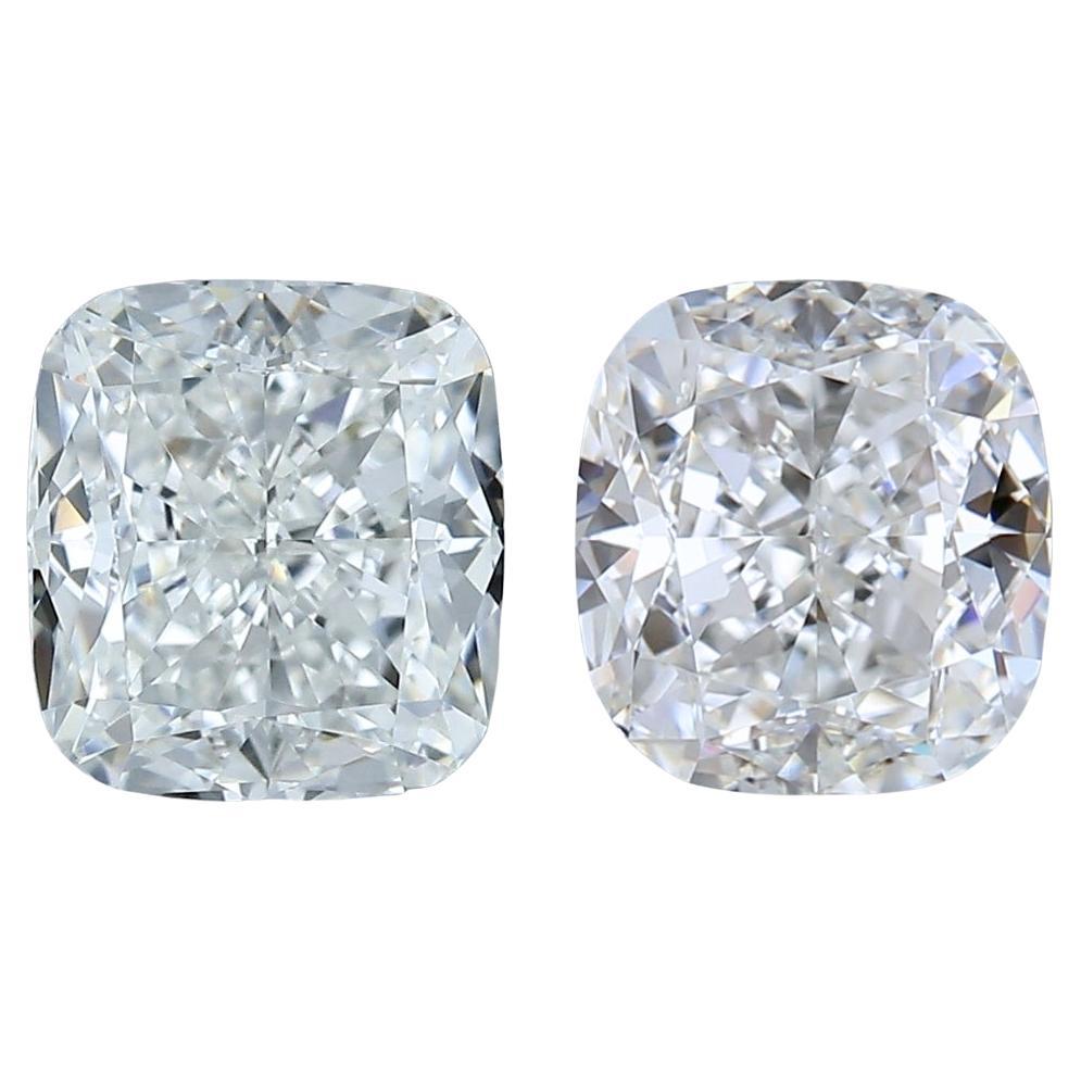 Dazzling 2.00ct Pair of Cushion-Shaped Diamonds - GIA Certified