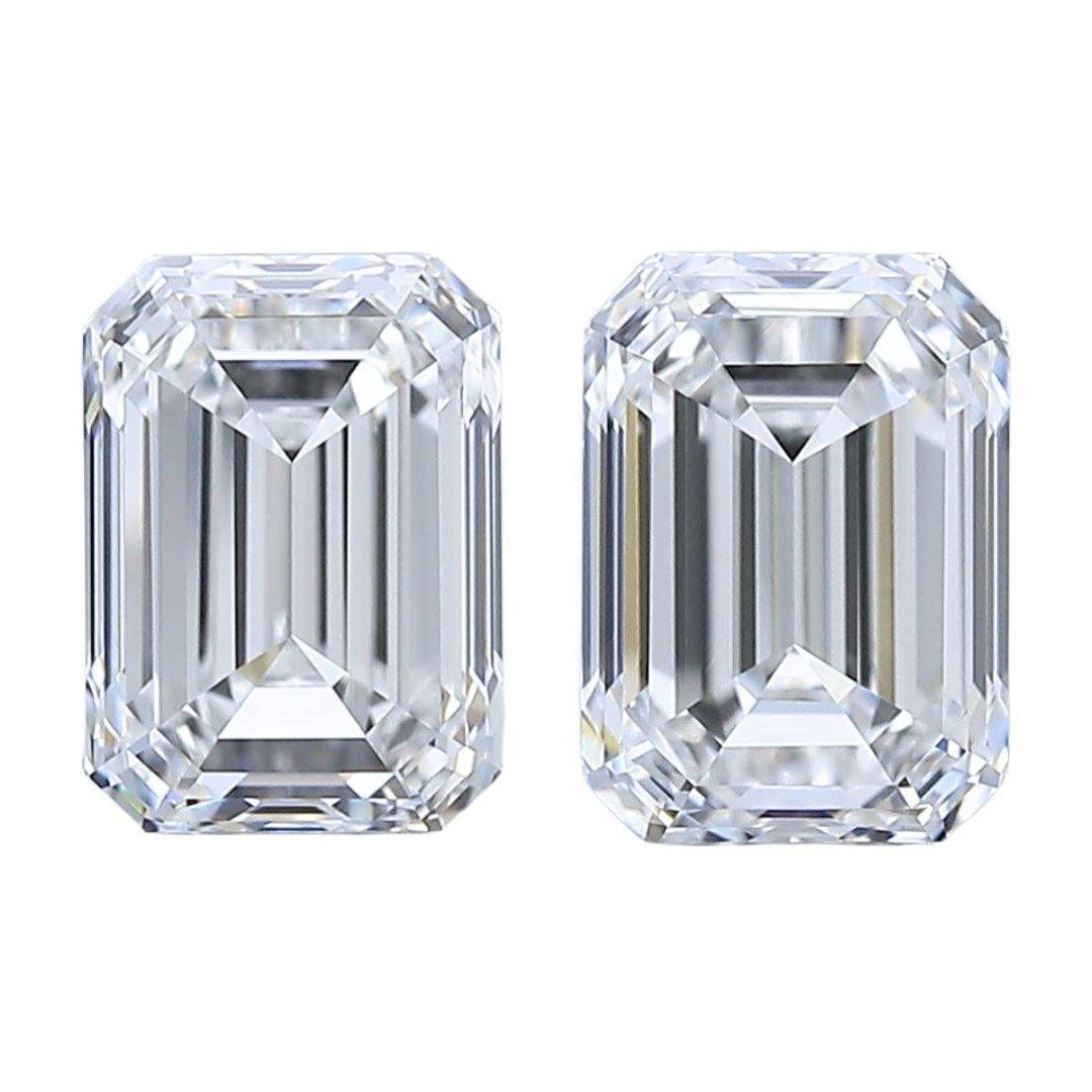 Éblouissante paire de diamants taille émeraude de 2,00ct - certifiée IGI en vente 5