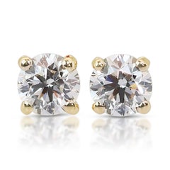 Dazzling 2.01ct Triple Excellent Ideal Cut Diamonds Stud Earrings
