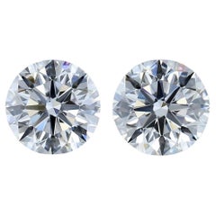 Dazzling 2.01ct Triple Excellent Ideal Cut Pair of Round-Shaped Diamonds
