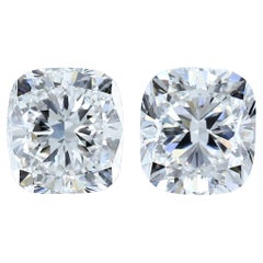 Dazzling 2.02ct Double Excellent Ideal Cut Pair of Cushion-Shaped Diamond