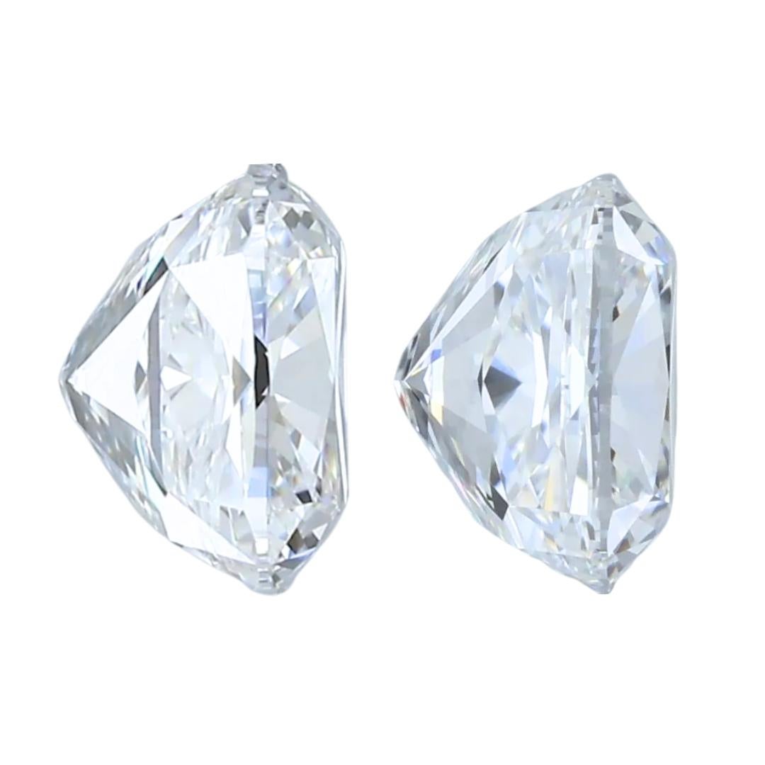 Blendender 2,05ct Double Excellent Ideal Cut Paar quadratisch-kissenförmiger Diamanten Damen im Angebot