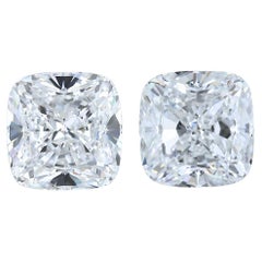 Blendender 2,05ct Double Excellent Ideal Cut Paar quadratisch-kissenförmiger Diamanten