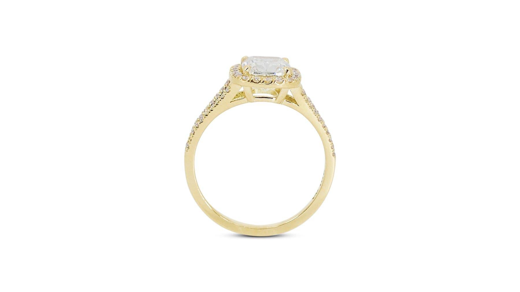 Dazzling 2.31ct Diamonds Halo Ring in 18k Yellow Gold - GIA Certified 3