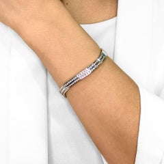 Dazzling 2.35ct Natural Diamond Ribbon Bypass Bangle in 18k White Gold