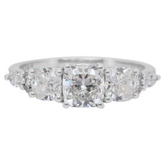 Dazzling 2.47ct Diamonds Ring in 18k White Gold - IGI Certified