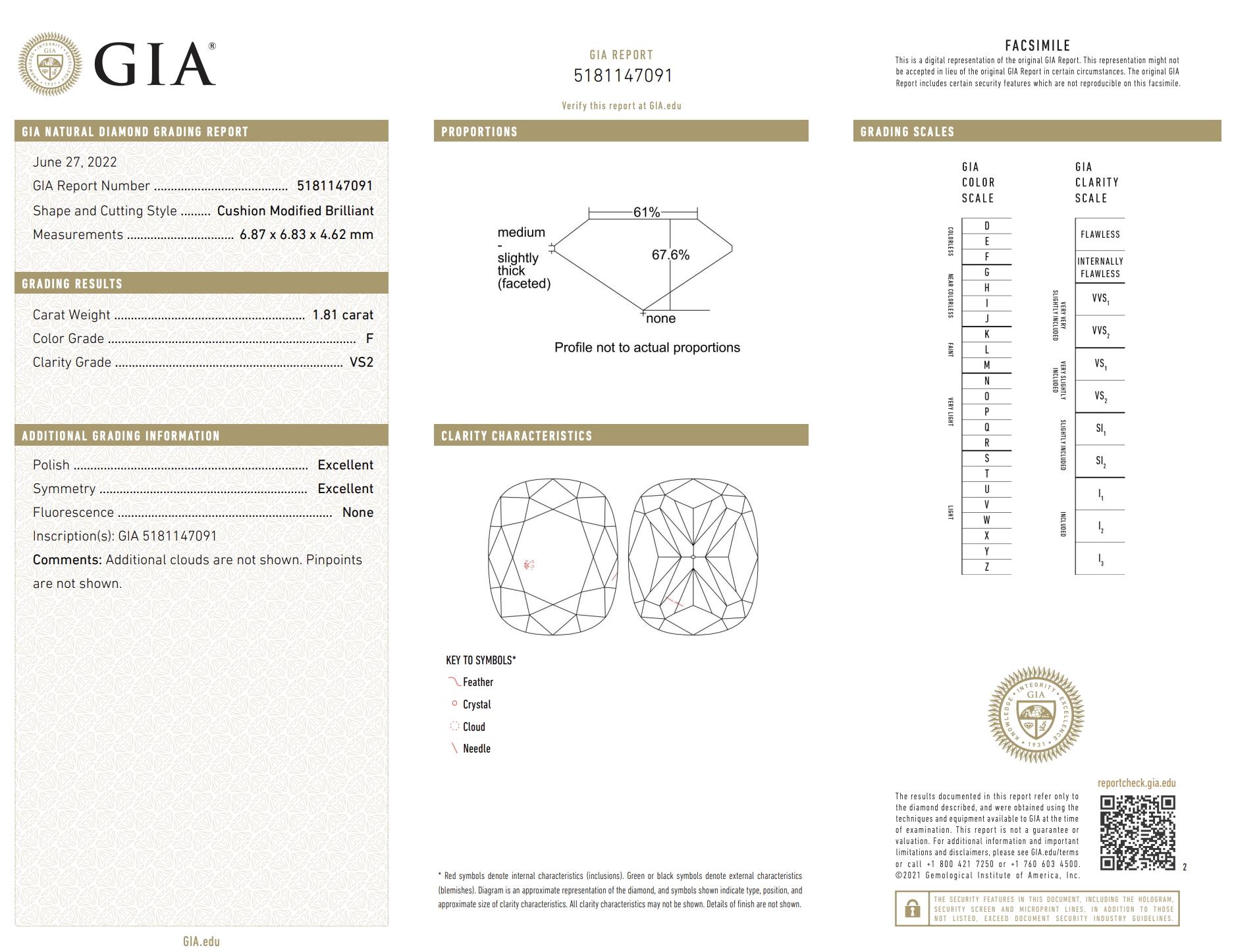 De las mujeres Deslumbrante Anillo de 3 Piedras de Diamantes de 2,57 ct en Oro Blanco de 18k - Certificado GIA en venta