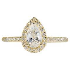 Dazzling 2.66ct Pear-Shaped Diamond Halo Ring in 18k Yellow Gold - GIA Certified