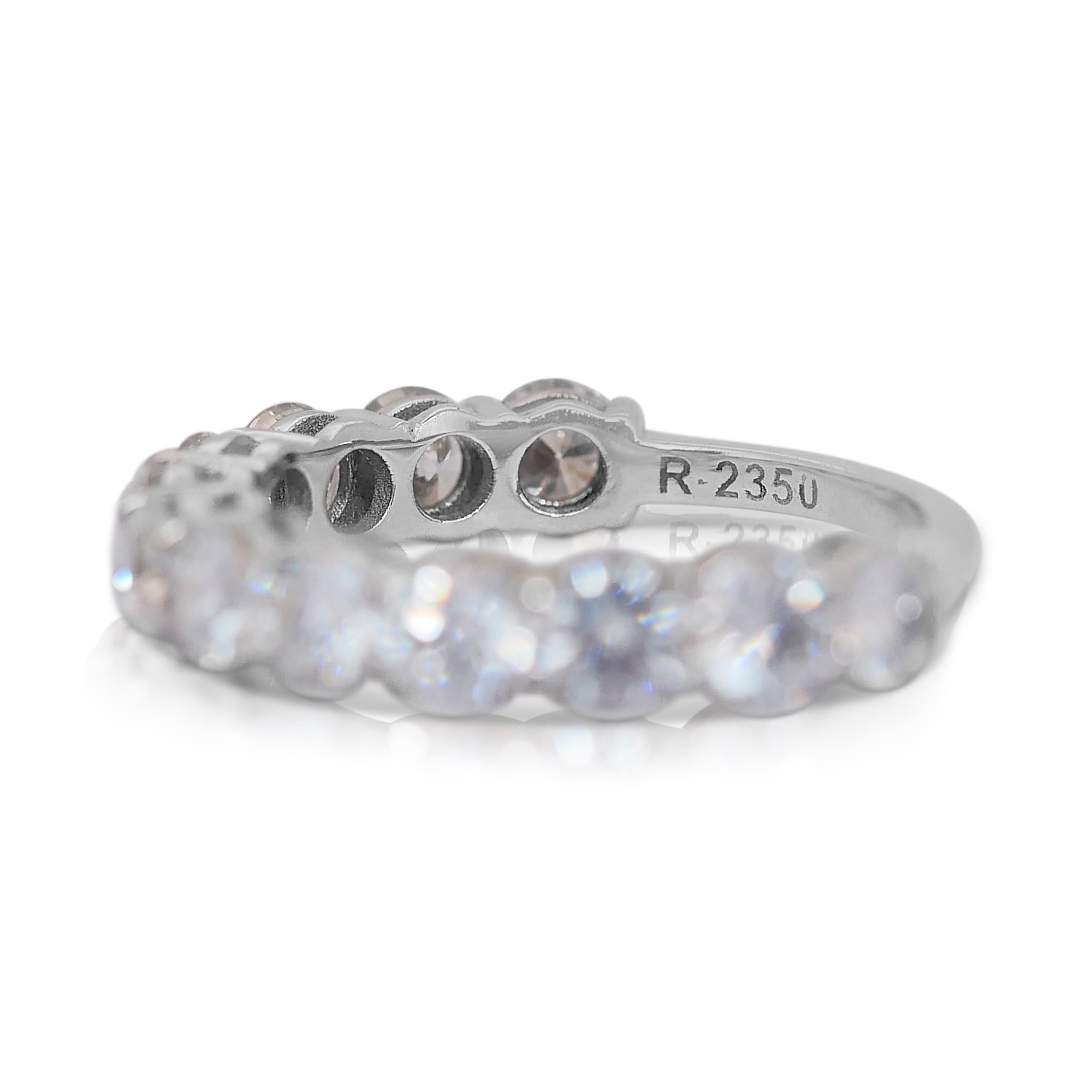 Women's Dazzling 2.93ct Diamonds Half Eternity Ring in 18k White Gold - IGI Certified