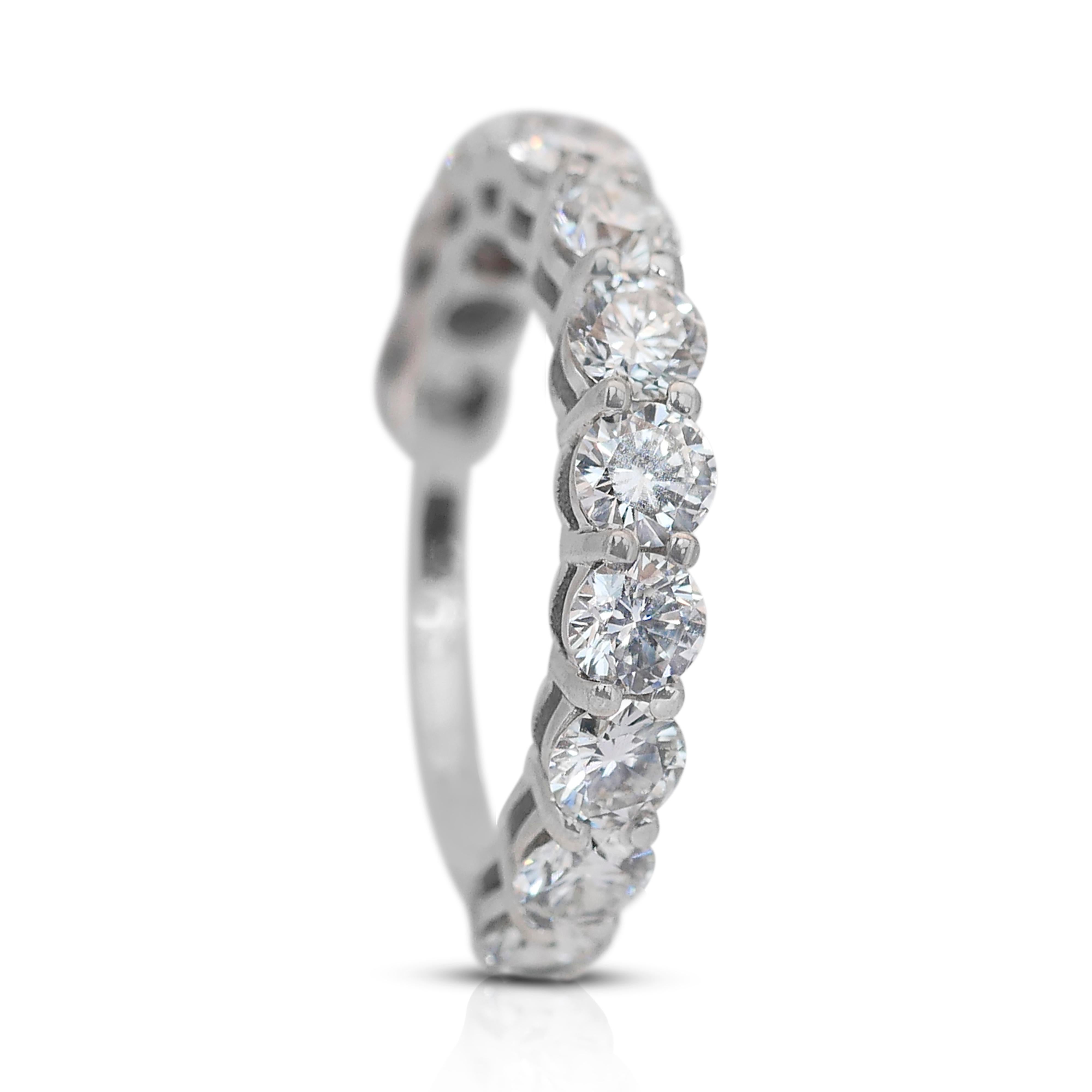 Dazzling 2.93ct Diamonds Half Eternity Ring in 18k White Gold - IGI Certified 2