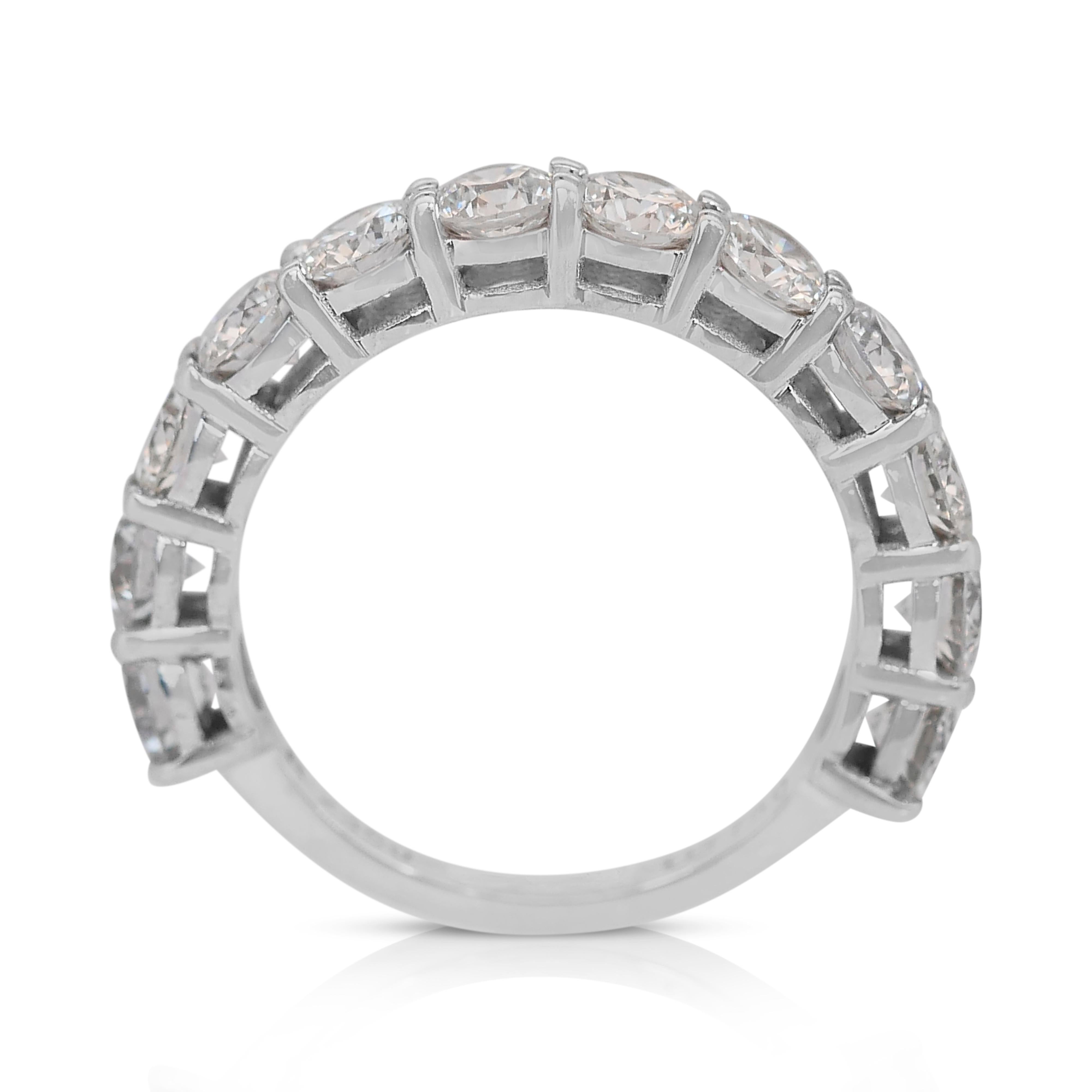 Dazzling 2.93ct Diamonds Half Eternity Ring in 18k White Gold - IGI Certified 3