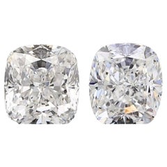 Dazzling 2pcs Natural Diamonds w/ 2.02 ct Cushion D IF IGI Certificate Dazzling 2pcs Natural Diamonds w/ 2.02 ct Cushion D IF IGI Certificate