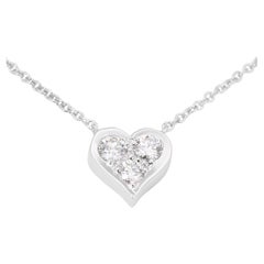 Dazzling 3-stone Diamond Heart Platinum Necklace