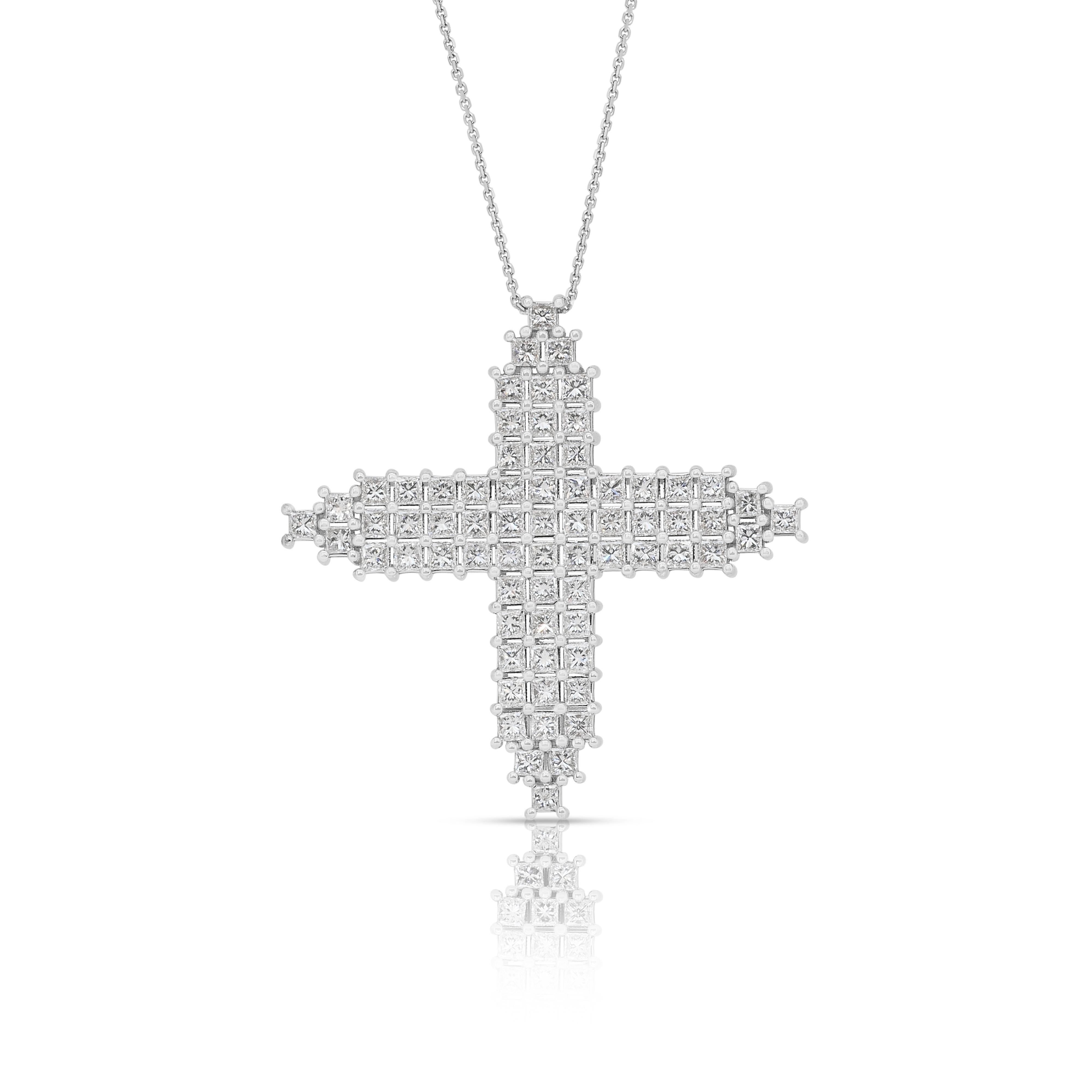 Deslumbrante Collar con Colgante de Diamantes de 3,03ct en Oro Blanco de 18k - Certificado IGI en venta