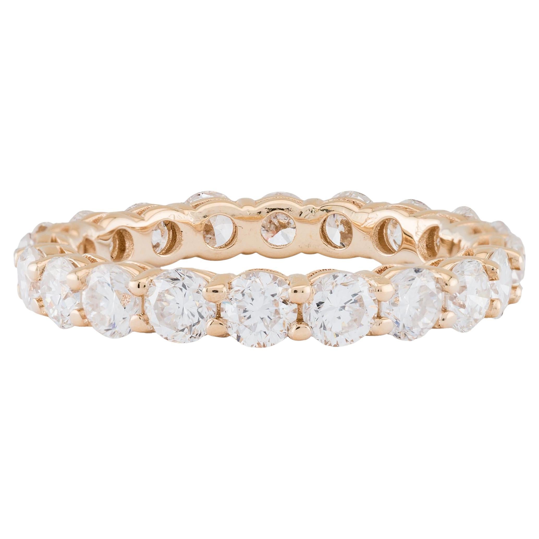 Dazzling 3.30ct Diamond Eternity Band Ring in 14 Karat Yellow Gold