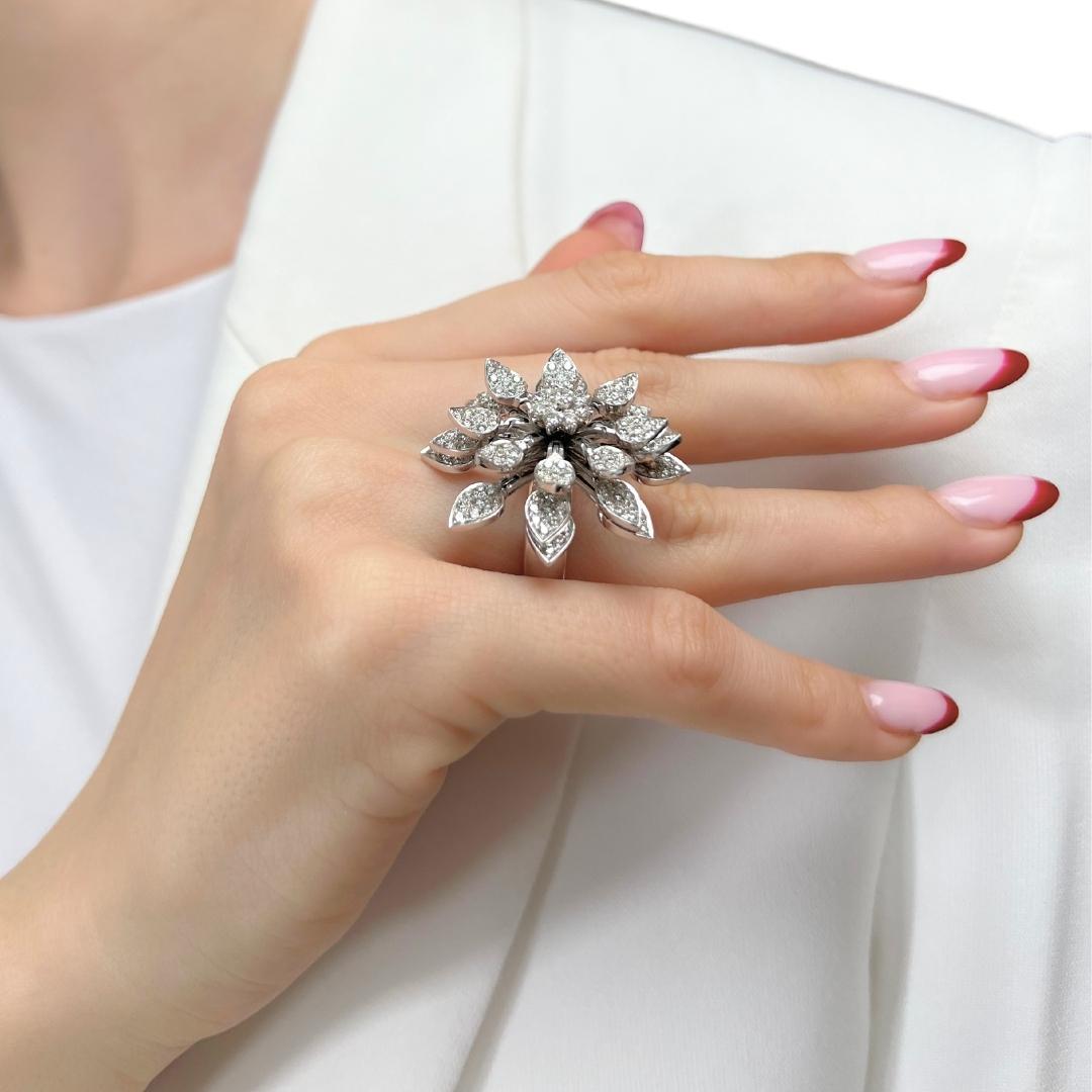 Dazzling 3.63ct Diamonds Ring in 18k White Gold - IGI Certified 5