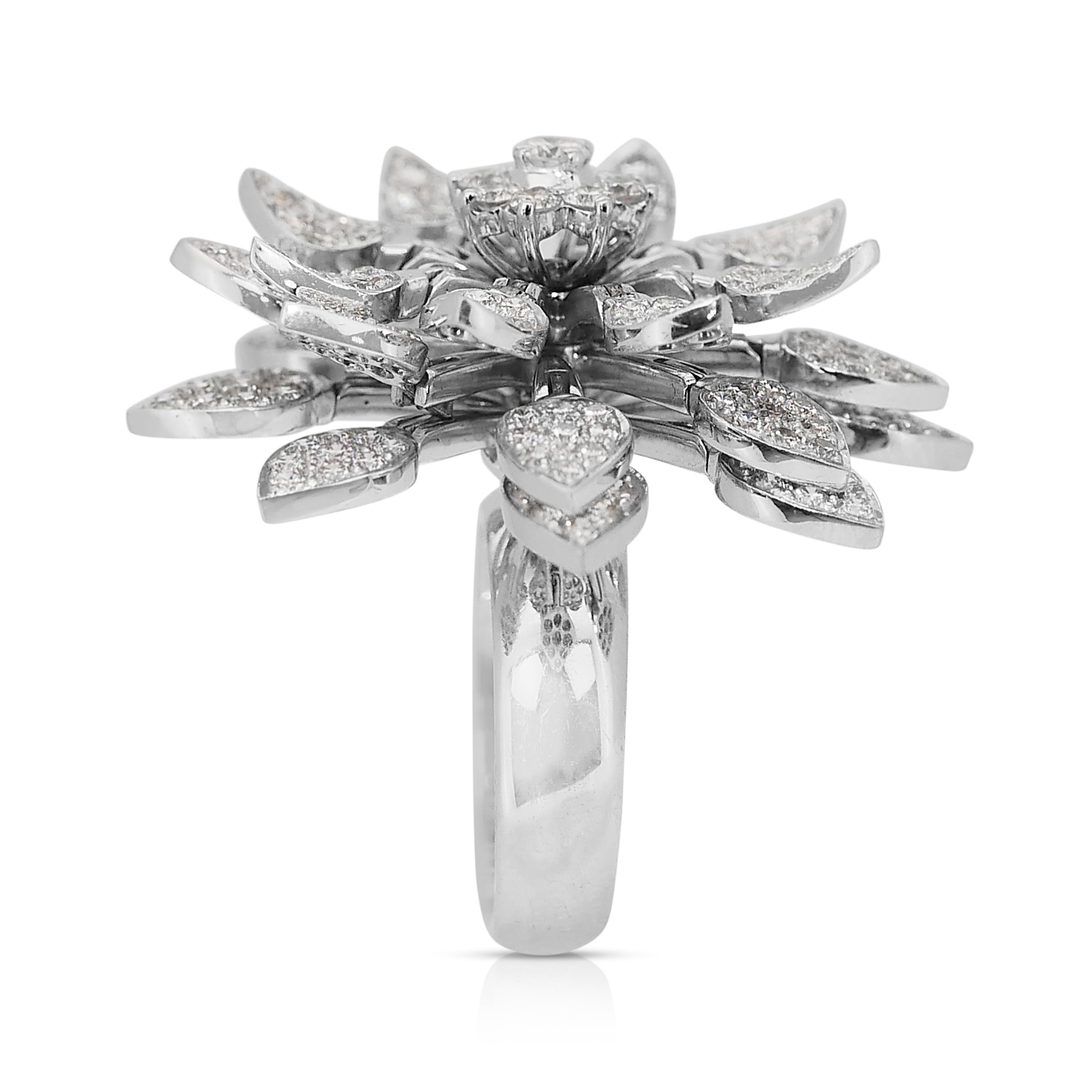 Women's Dazzling 3.63ct Diamonds Ring in 18k White Gold - IGI Certified