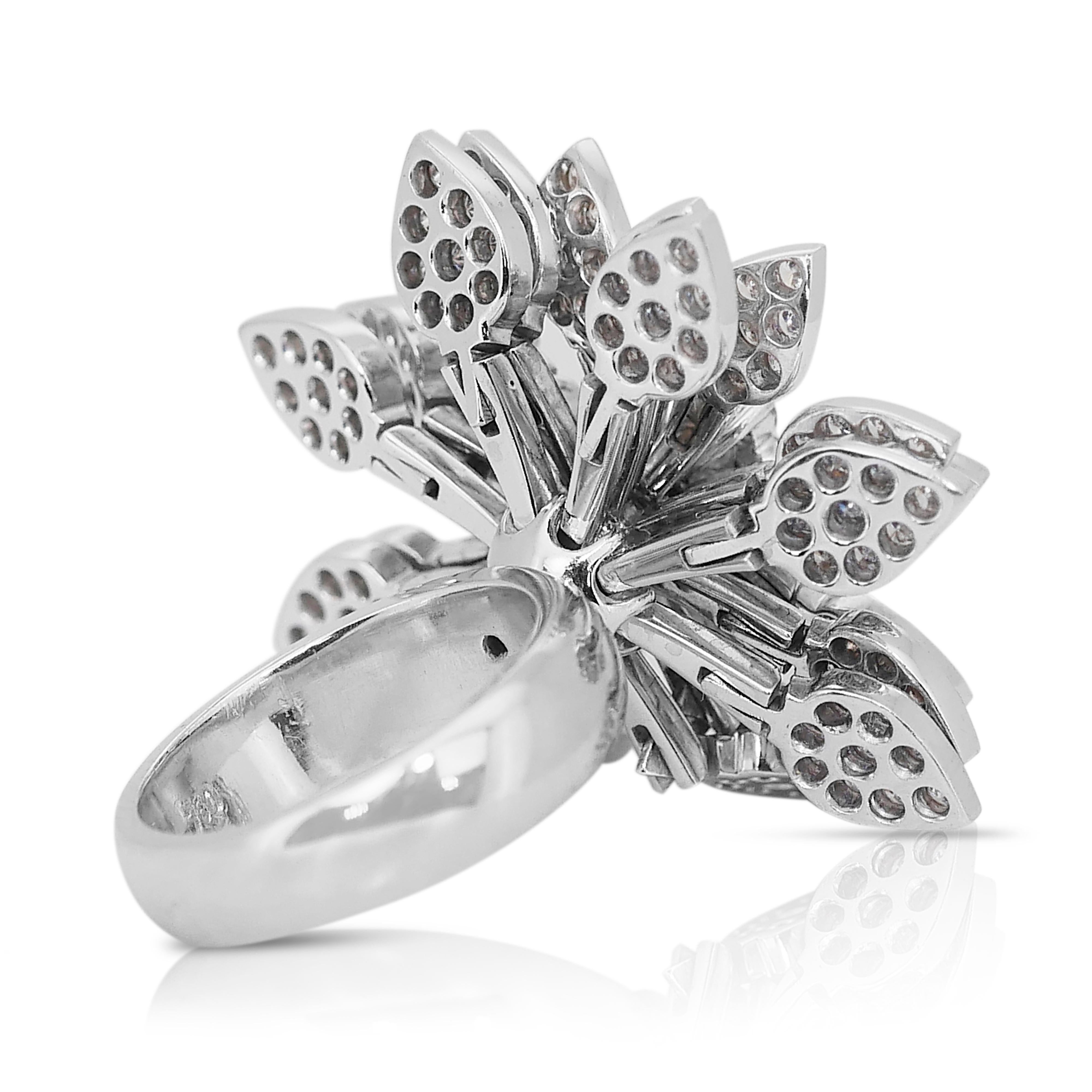 Dazzling 3.63ct Diamonds Ring in 18k White Gold - IGI Certified 2