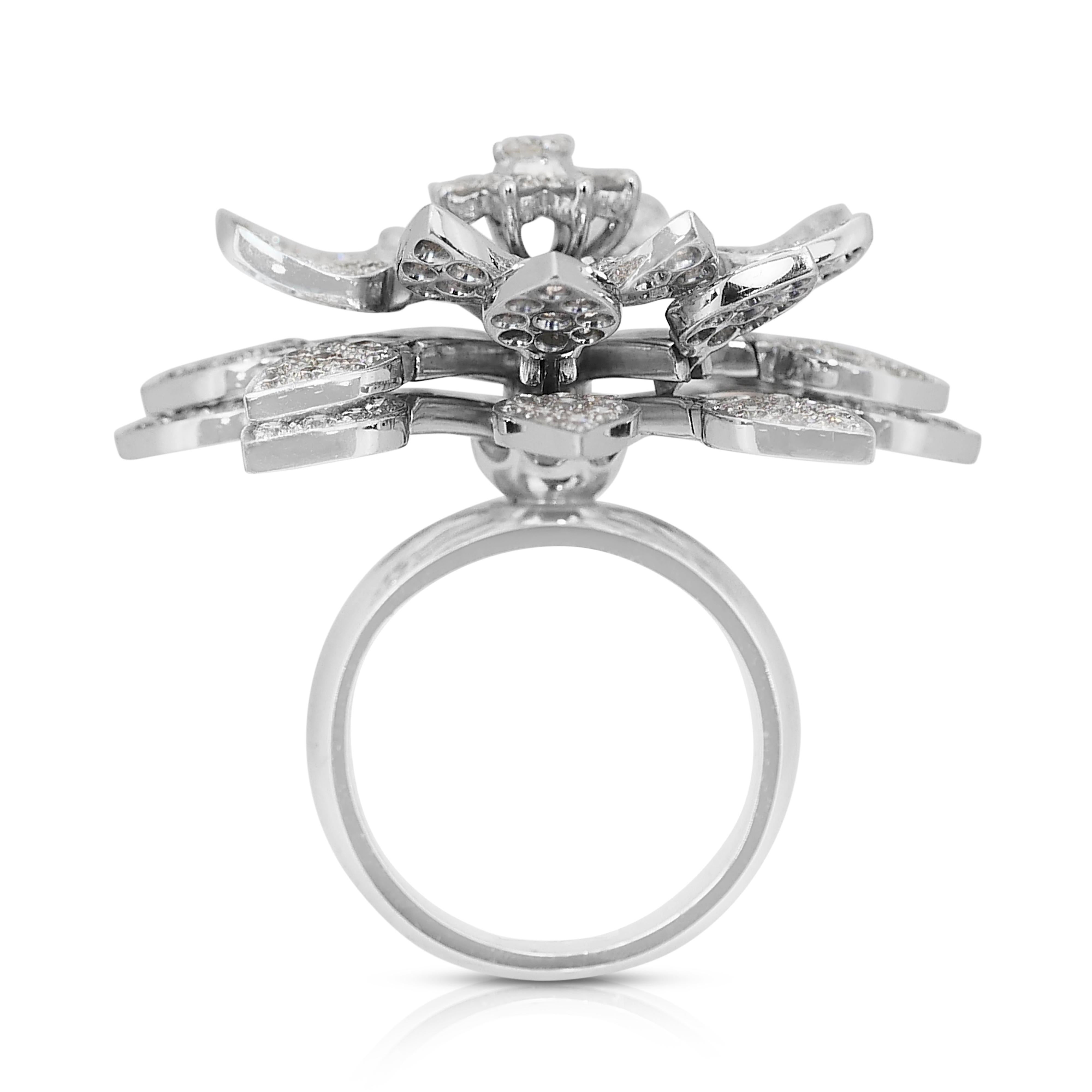 Dazzling 3.63ct Diamonds Ring in 18k White Gold - IGI Certified 3