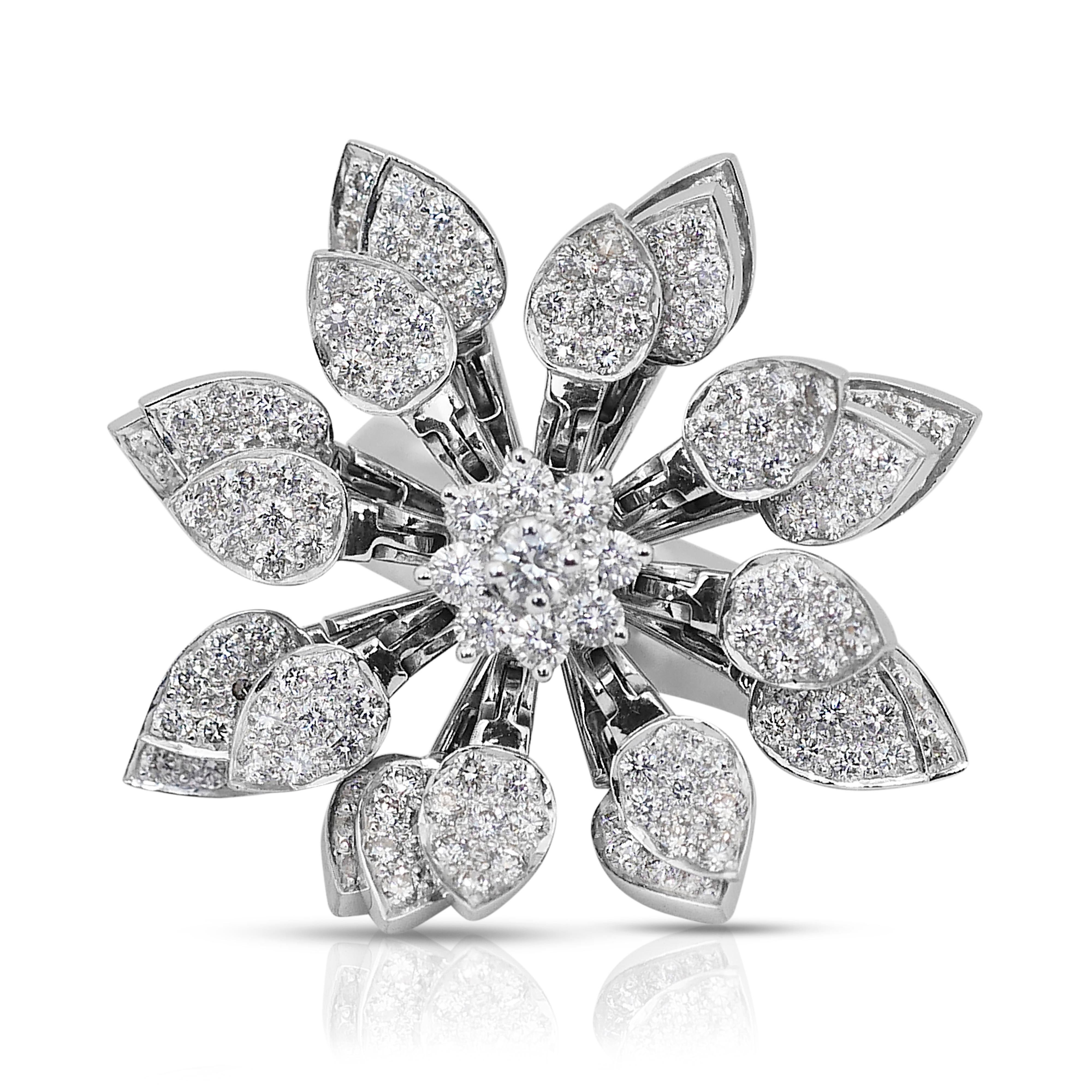 Dazzling 3.63ct Diamonds Ring in 18k White Gold - IGI Certified 4