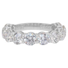 Schillernde 4,00ct natürliche Diamanten 10-Stein-Ring in 18k Weißgold - GIA zertifiziert