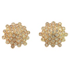 Dazzling 4.095 Carat Diamond Sweet Honey Snowflake Yellow Gold Diamond Earring