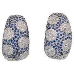 Deslumbrantes Pendientes de Zafiros y Diamantes de 4,48ct en Oro Blanco de 18k - IGI