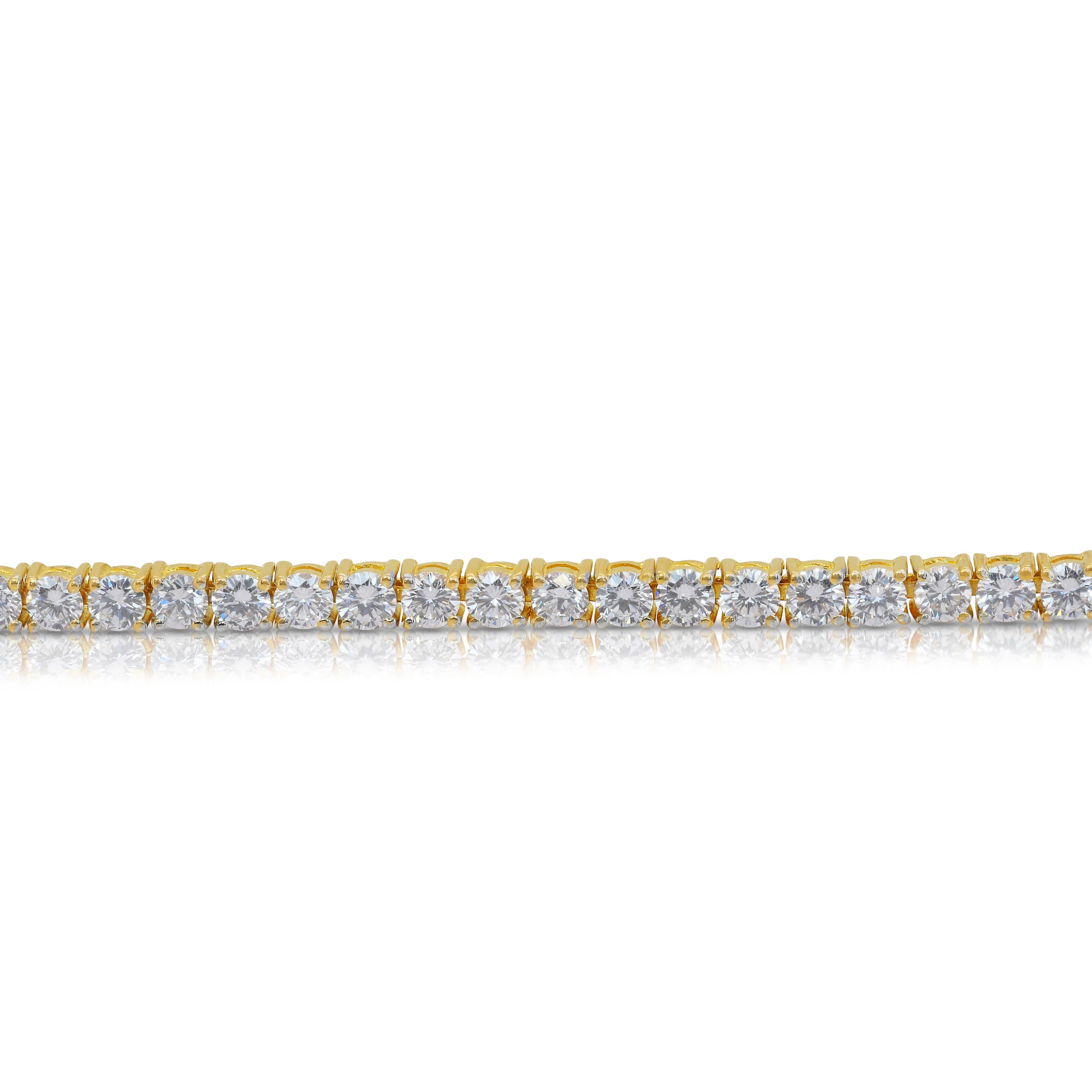 Bracelet éblouissant de 5,01ct de diamants naturels en or jaune 18k - certifié IGI en vente 2