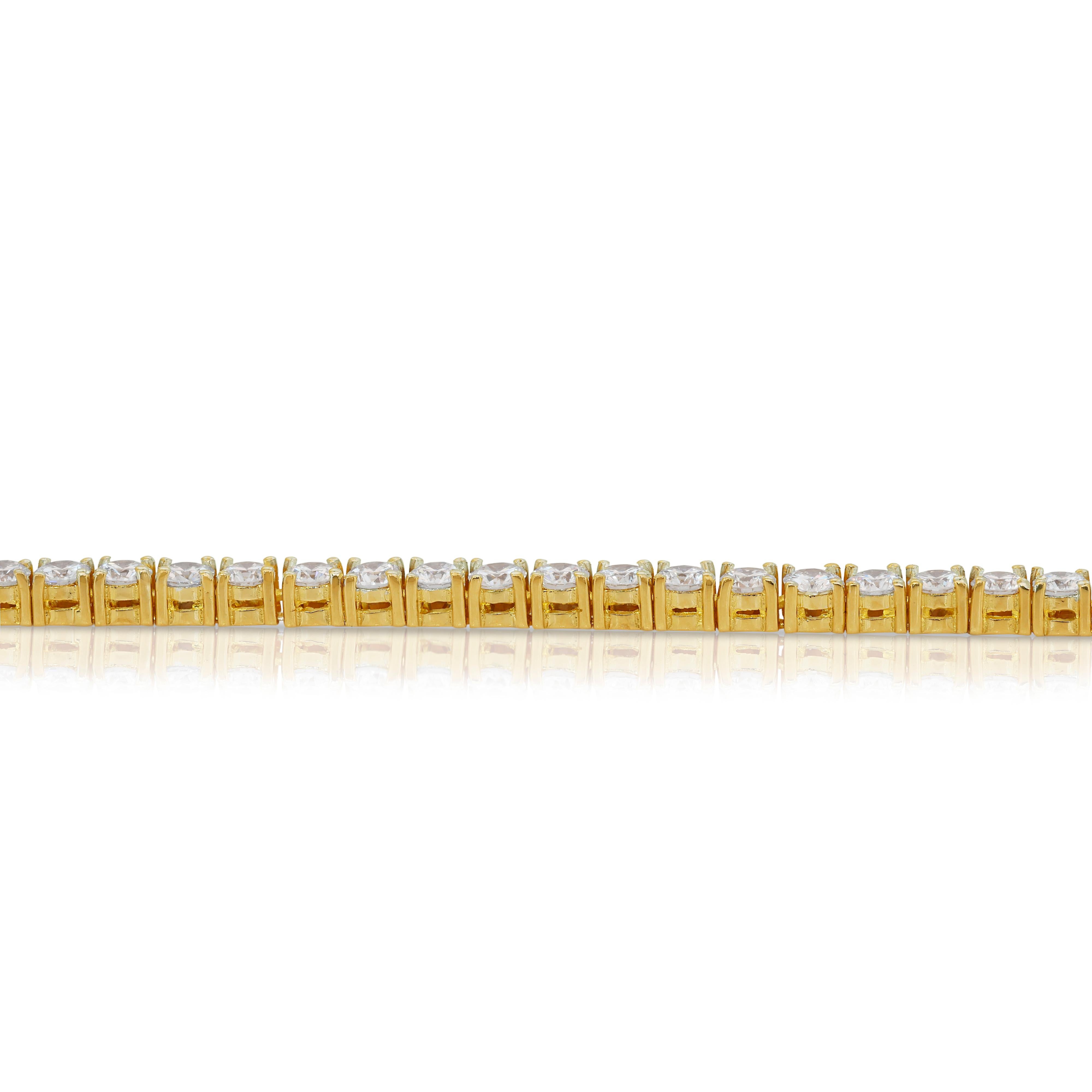 Bracelet éblouissant de 5,01ct de diamants naturels en or jaune 18k - certifié IGI en vente 4