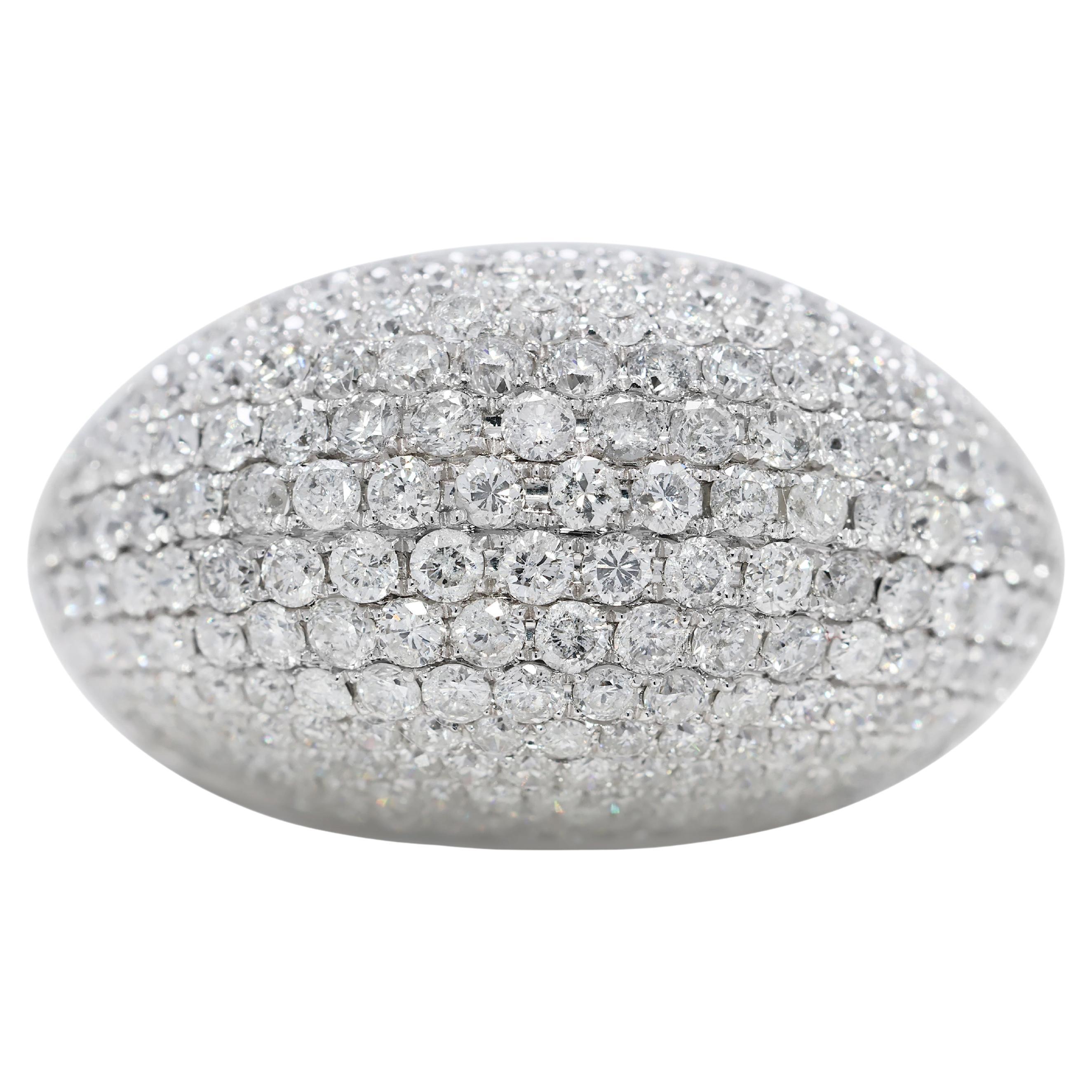 Dazzling 5.3ct Natural Diamonds Ring in 18K White Gold