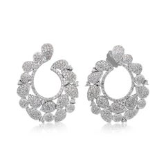Boucles d'oreilles éblouissantes en or blanc 18 carats de 5,87 ct de diamants - certifiées IGI