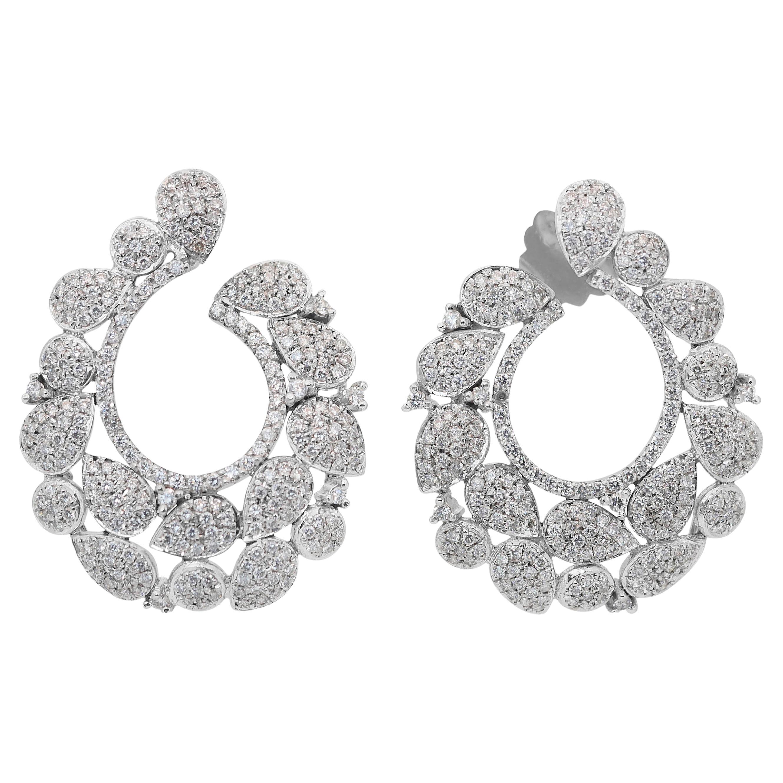 Dazzling 5.87ct Diamonds Earrings in 18k White Gold - IGI Certified