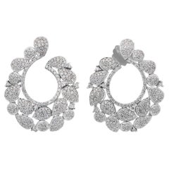 Boucles d'oreilles éblouissantes en or blanc 18 carats de 5,87 ct de diamants - certifiées IGI