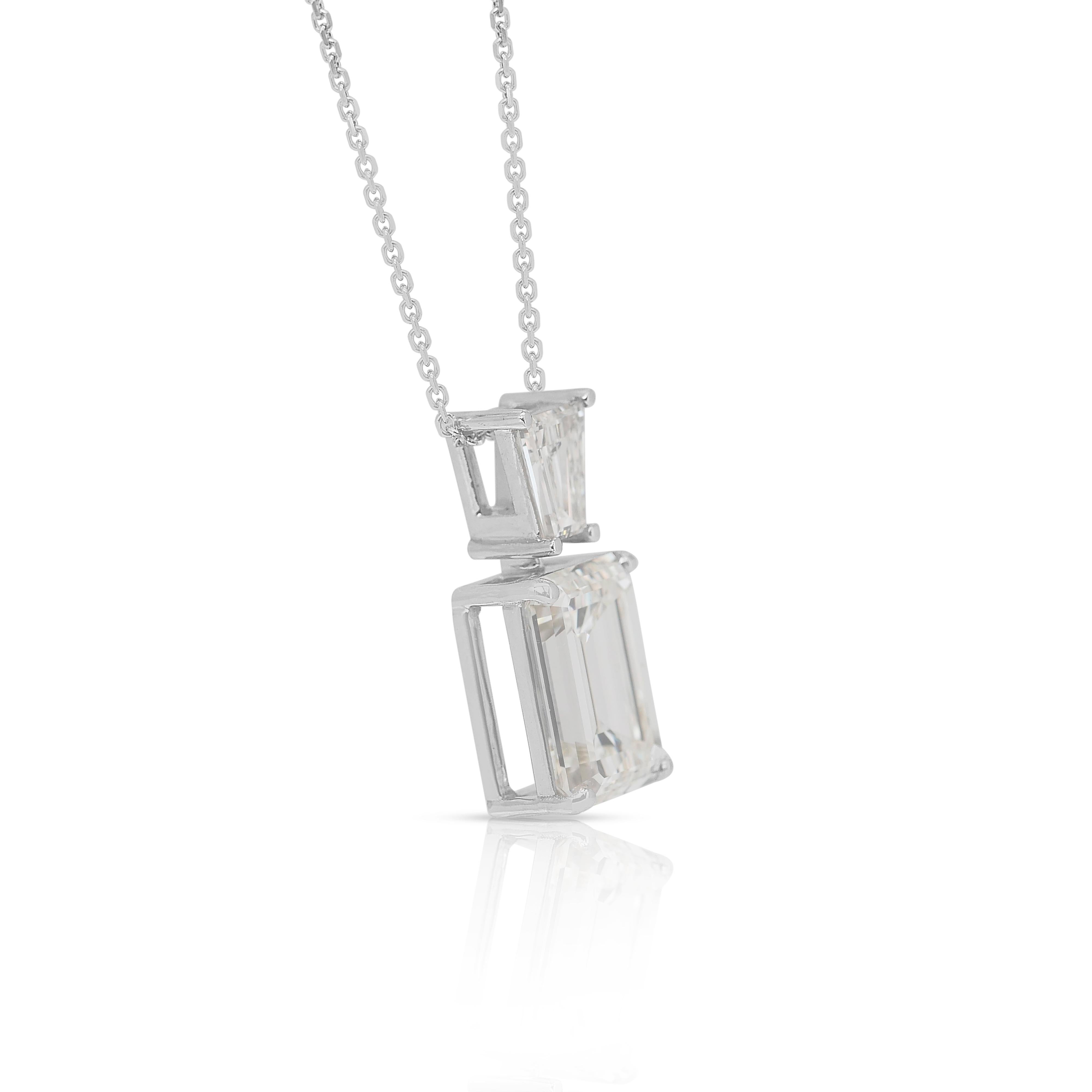 Collana con diamanti da 5,94 carati e ciondolo in oro bianco 18 carati in vendita 1