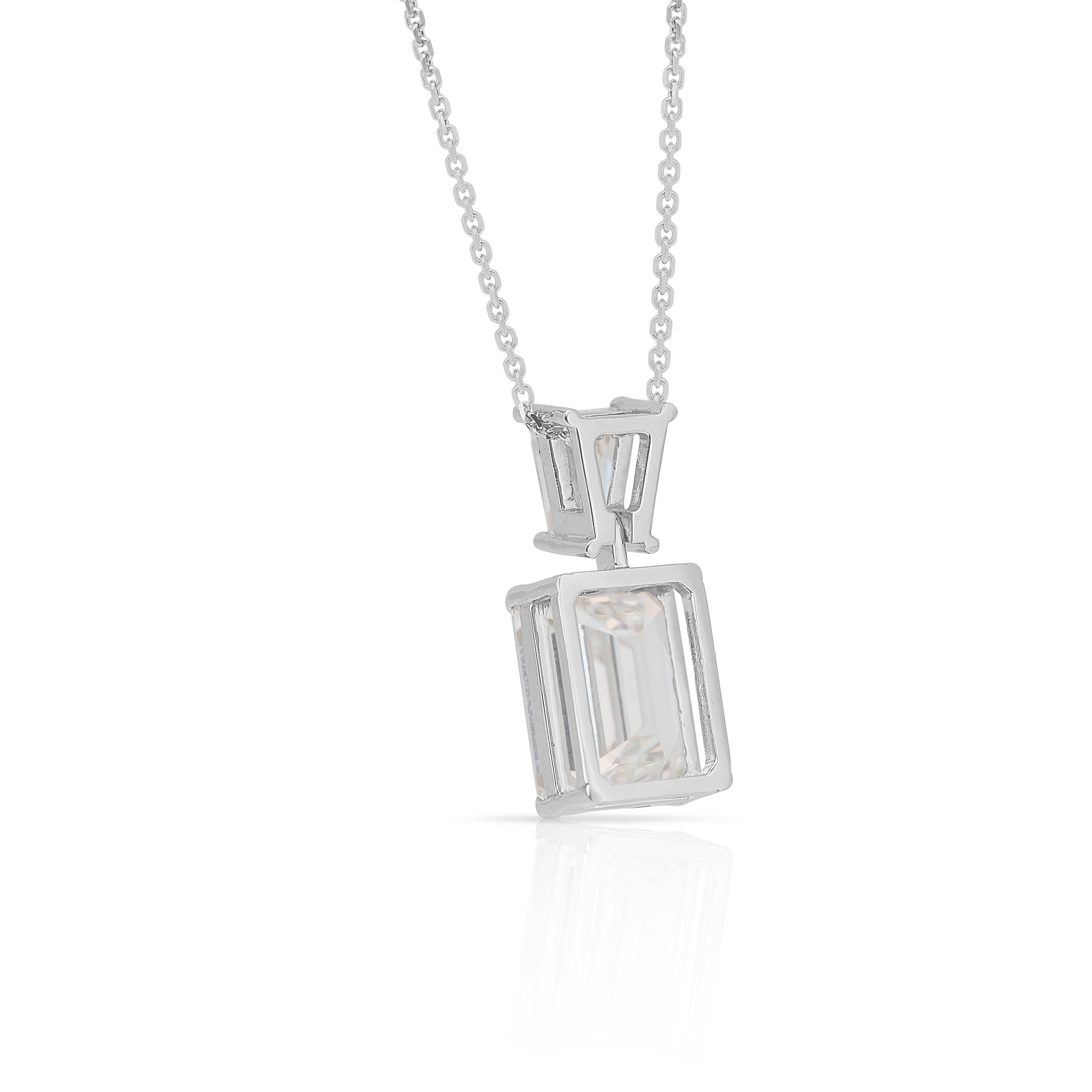 Collana con diamanti da 5,94 carati e ciondolo in oro bianco 18 carati in vendita 2
