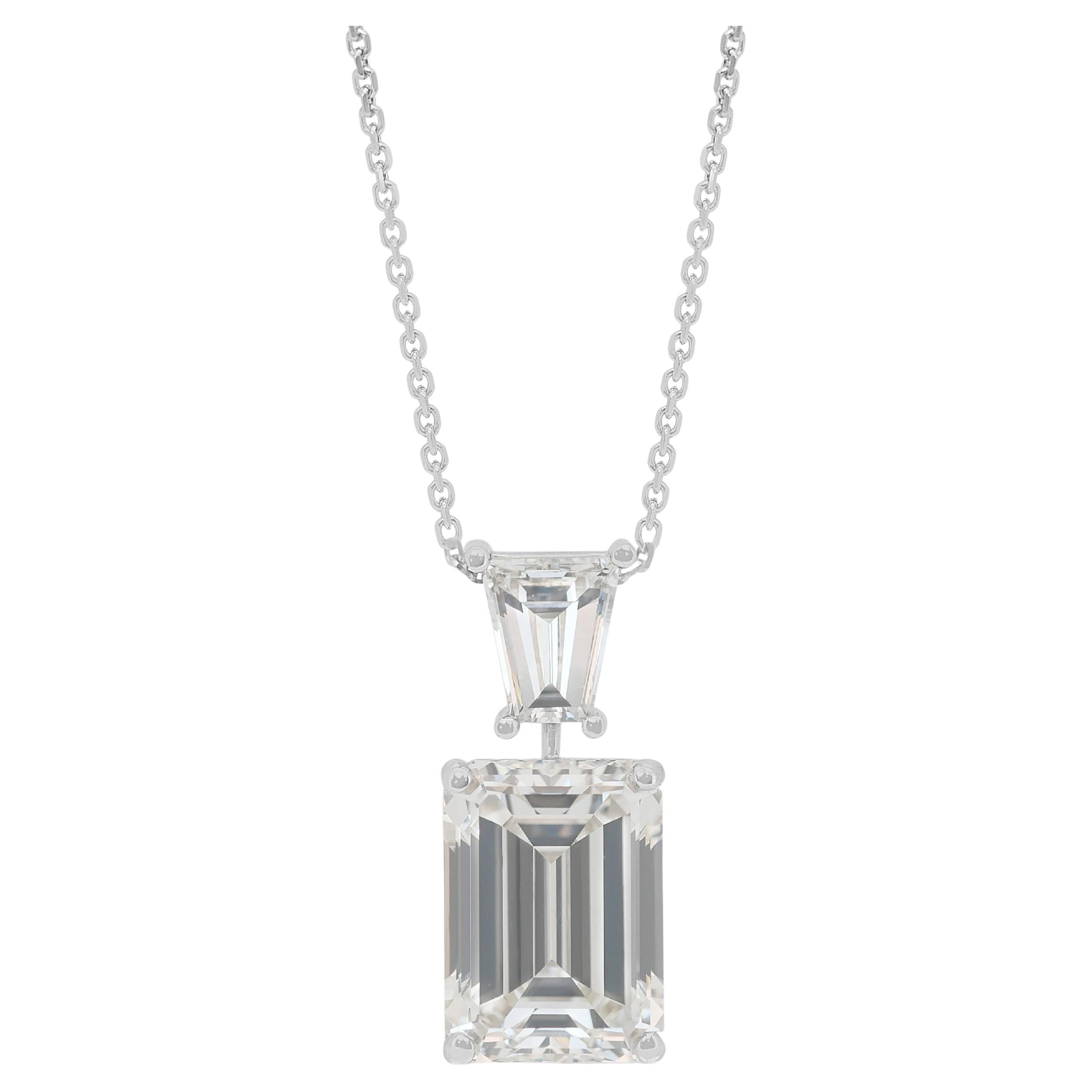 Dazzling 5.94 ct Diamonds Necklace with Pendant in 18k White Gold
