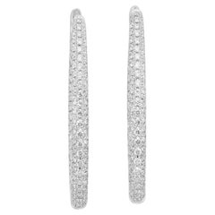 Boucles d'oreilles éblouissantes en or blanc 18 carats de 6,63 ct de diamants - certifiées IGI
